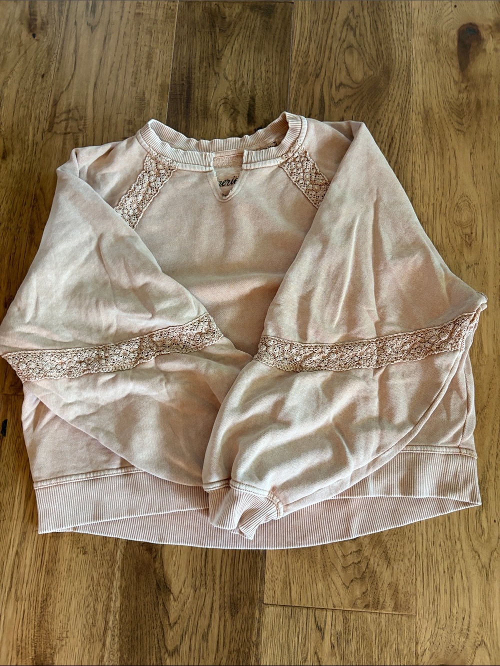 Aerie crochet crewneck